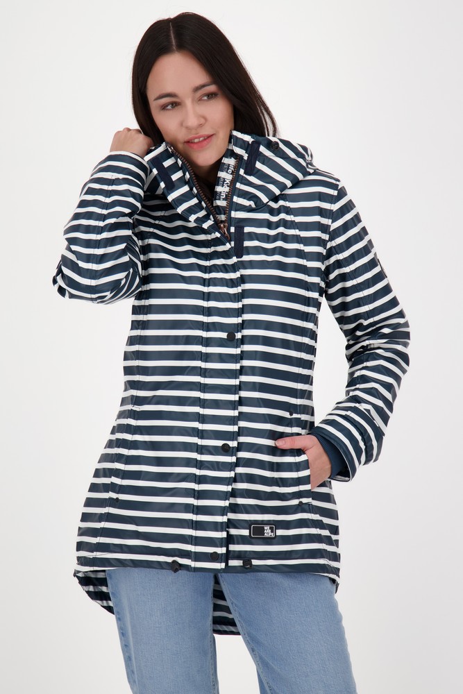 AlifeKickinDamenRegenjackeElmaAKBRainjacketMarine-2XL