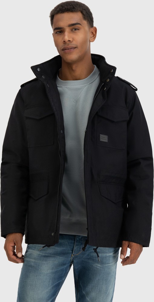 VintageIndustriesbergangsjackeBrentParkaBlack