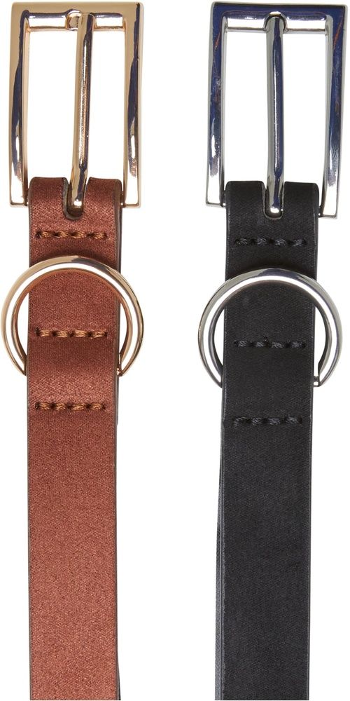 UrbanClassicsDamenGrtelSlimSyntheticVelourLeatherBelt2-PackTB7214