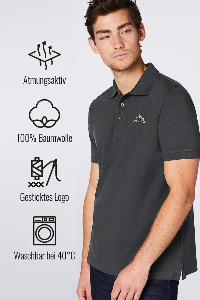 KappaHerrenPoloshirtVenistMen2erPack707468Asphalt-S