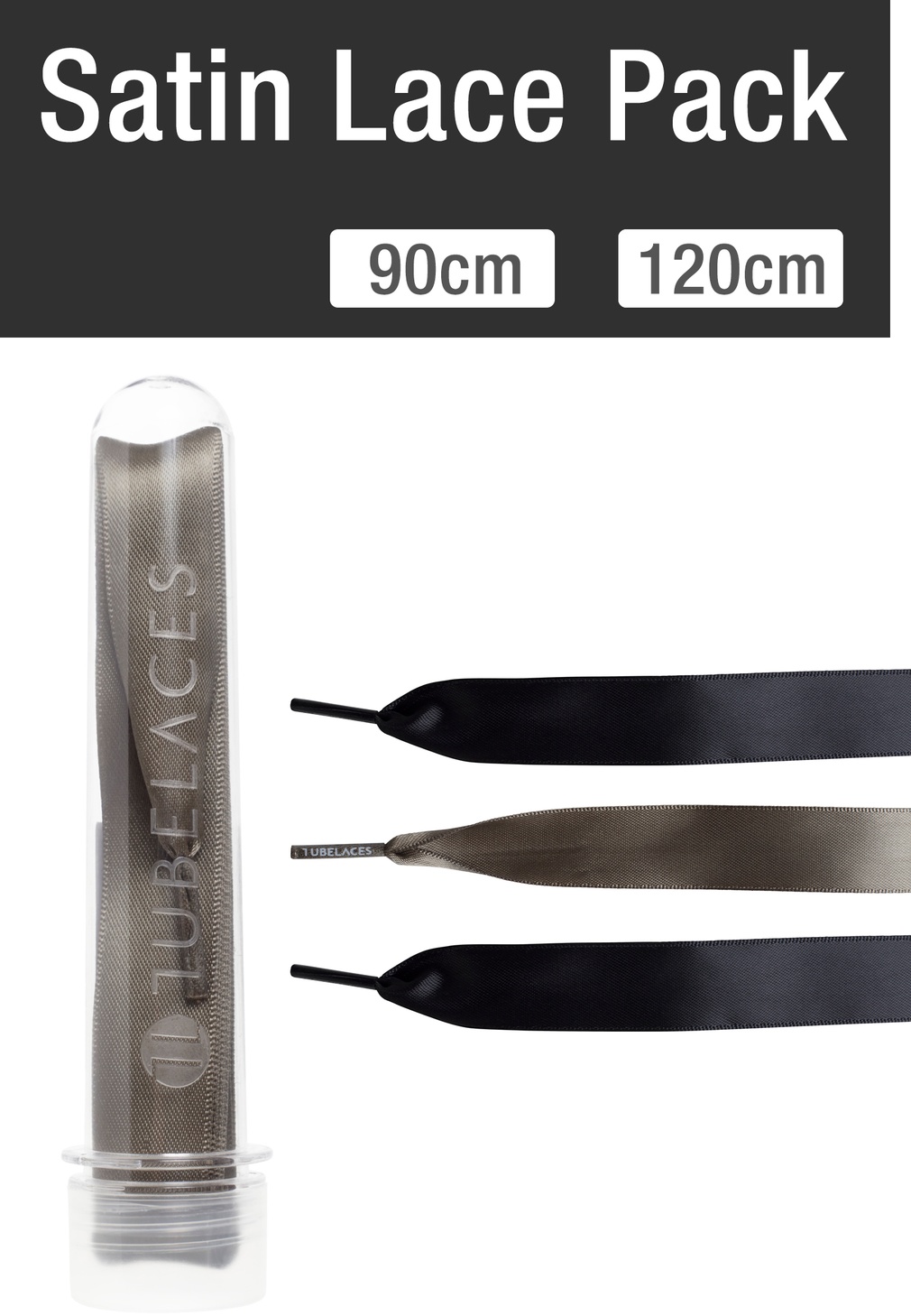 TubelacesSchnrsenkelSatinLacePackBlack