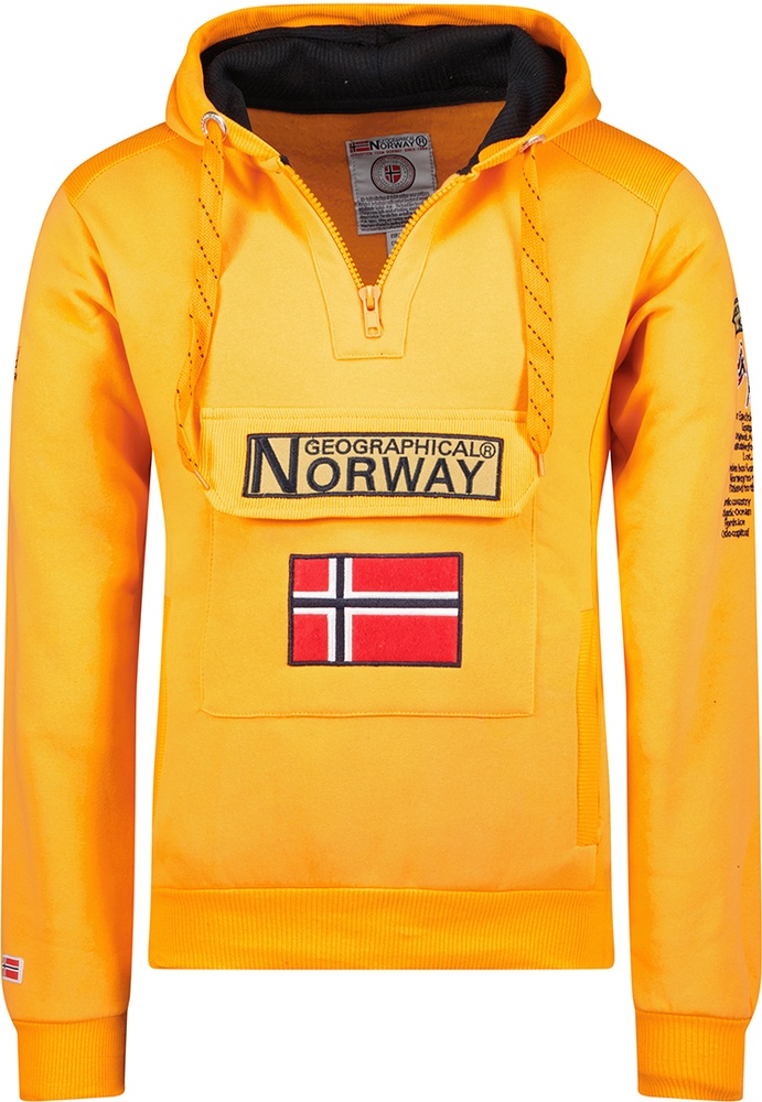 GeographicalNorwayHoodiePulloverGymclassDbMen100FluoOrange-3XL