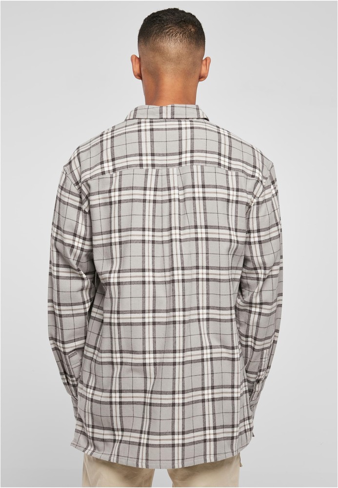 UrbanClassicsHemdLongOversizedGreyCheckShirtGreyBlack
