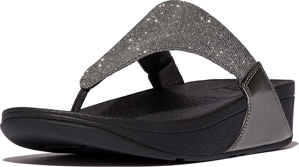 FitFlopDamenFlipFlopsLuluShimmerluxToe-PostSandalsFZ7Pewter-36