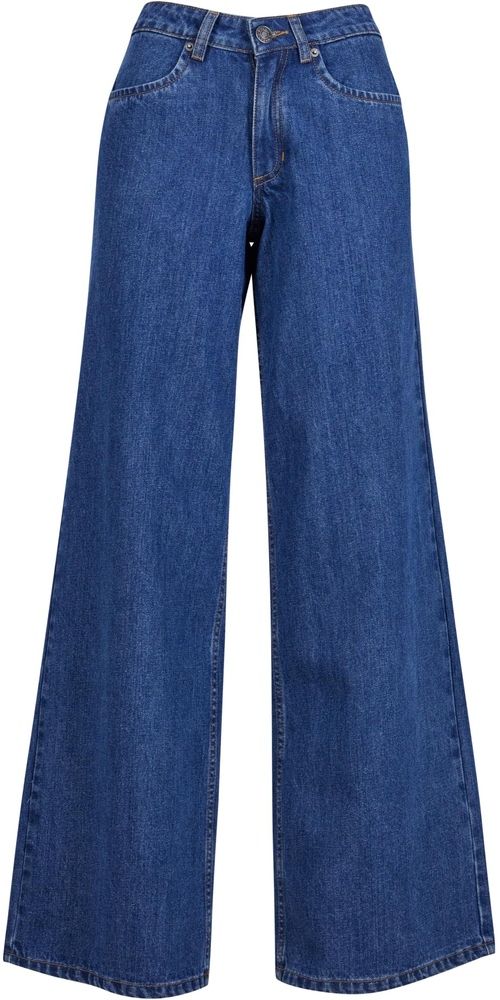UrbanClassicsDamenLadiesMidWaistWideDenimTB6112MidIndigoWashed-26