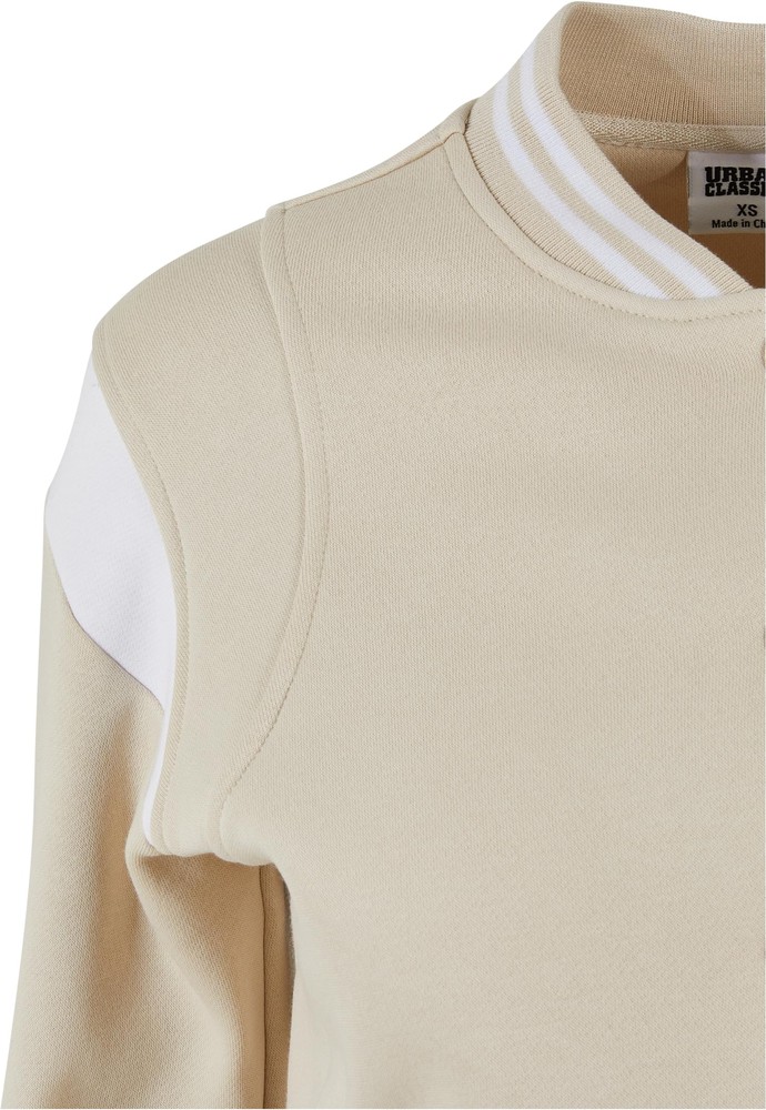UrbanClassicsDamenLadiesInsetCollegeSweatJacketSoftseagrassWhite-3XL