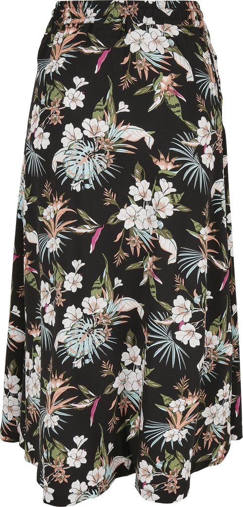 UrbanClassicsDamenRockLadiesViscoseMidiSkirtBlackTropical-3XL