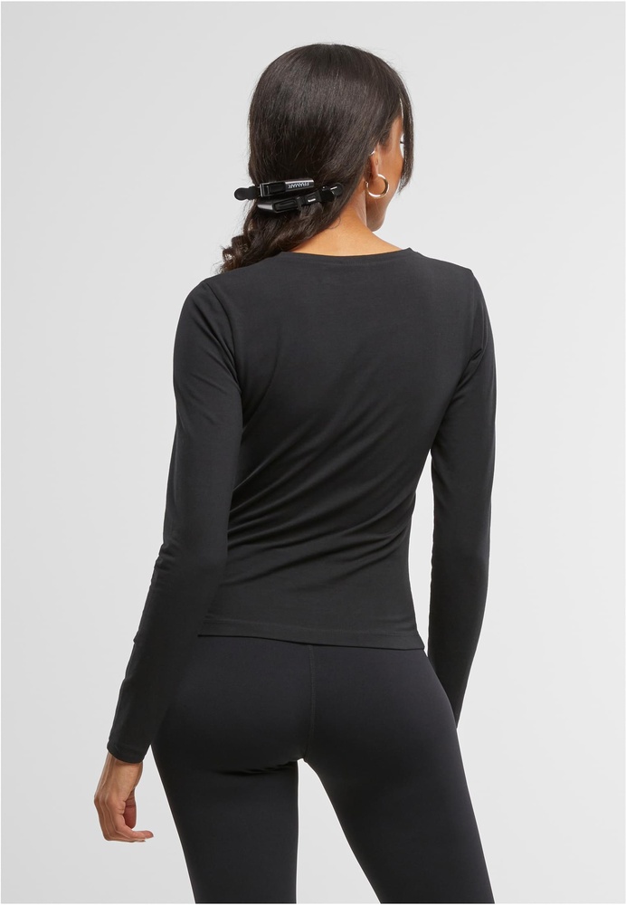 UrbanClassicsDamenLadiesBasicSuperSlimLongsleeveTB7456Black-3XL