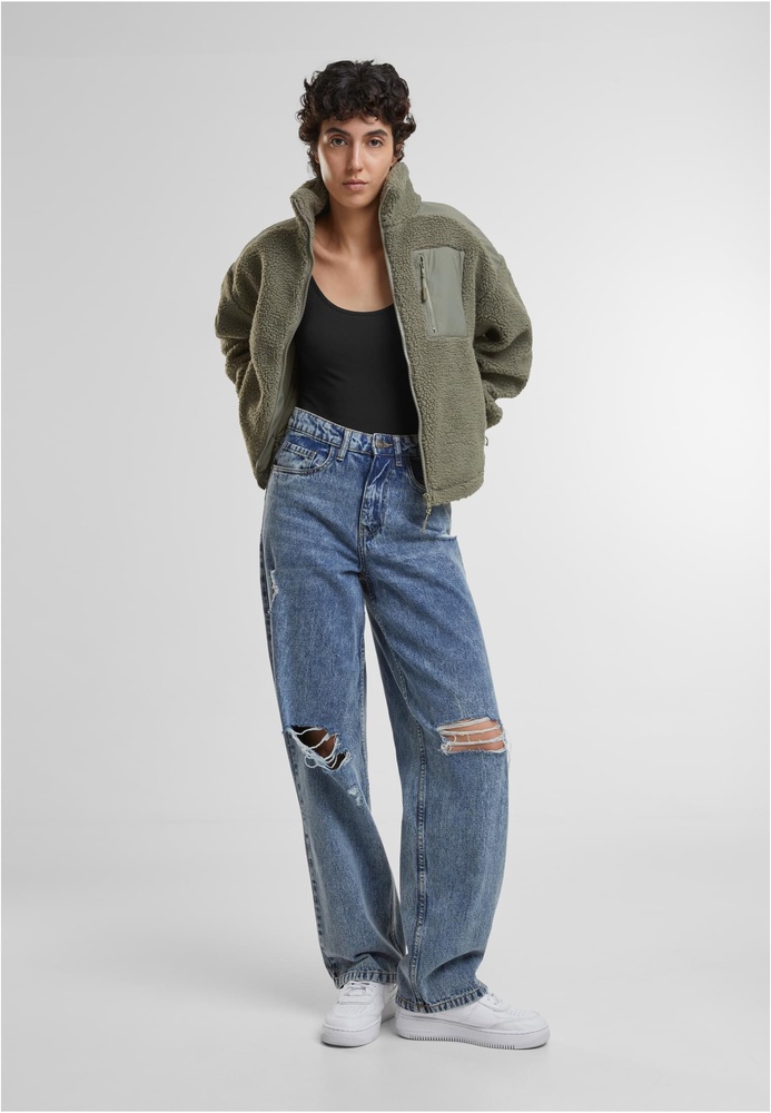 UrbanClassicsDamenJackeLadiesSherpaMixJacketTB6068Palegreen-3XL