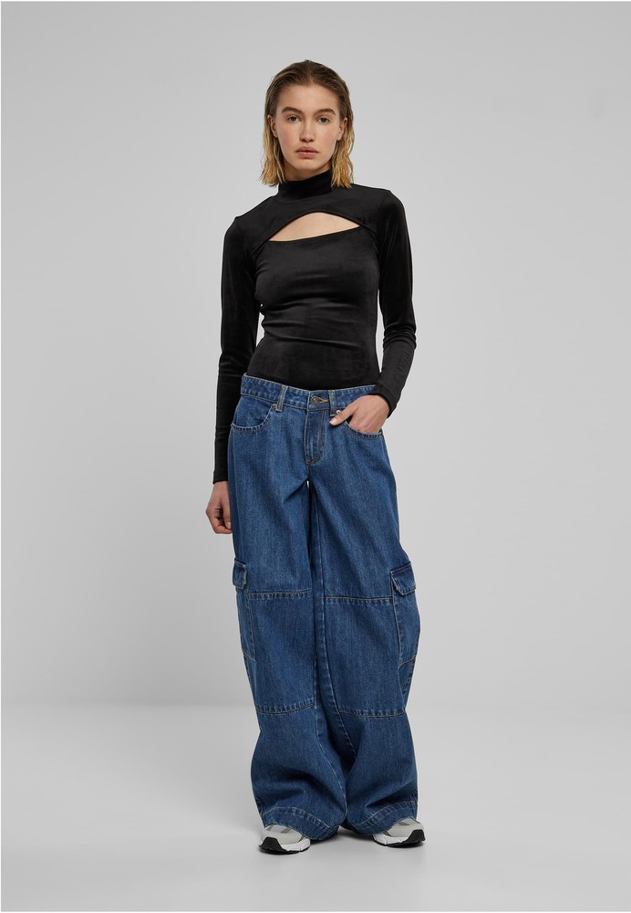 UrbanClassicsDamenLadiesVelvetCut-OutTurtleneckBody