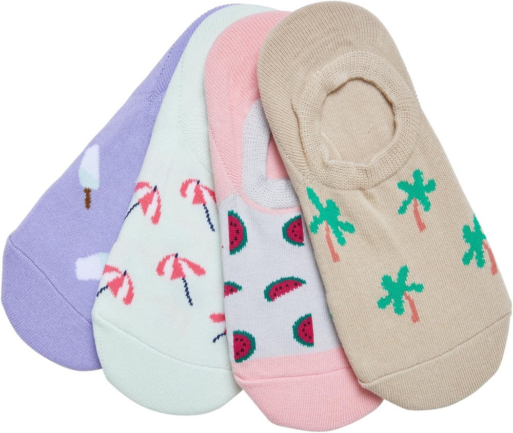 UrbanClassicsRecycledYarnInvisibleSummerSocks4-PackMulticolor
