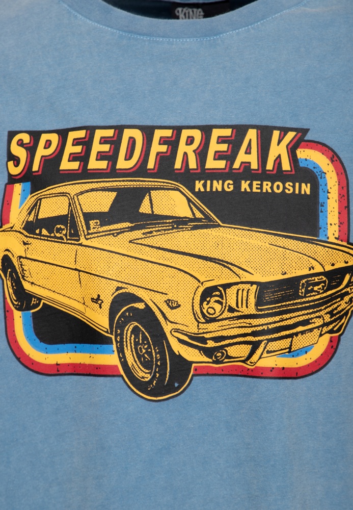 KingKerosinT-ShirtOilwashedSpeedFreakKKU41062SkyBlue-S