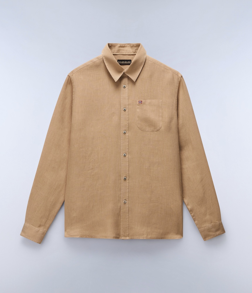 NapapijriLongsleeveG-LinenLsNP0A4HQ2Tannin-XS