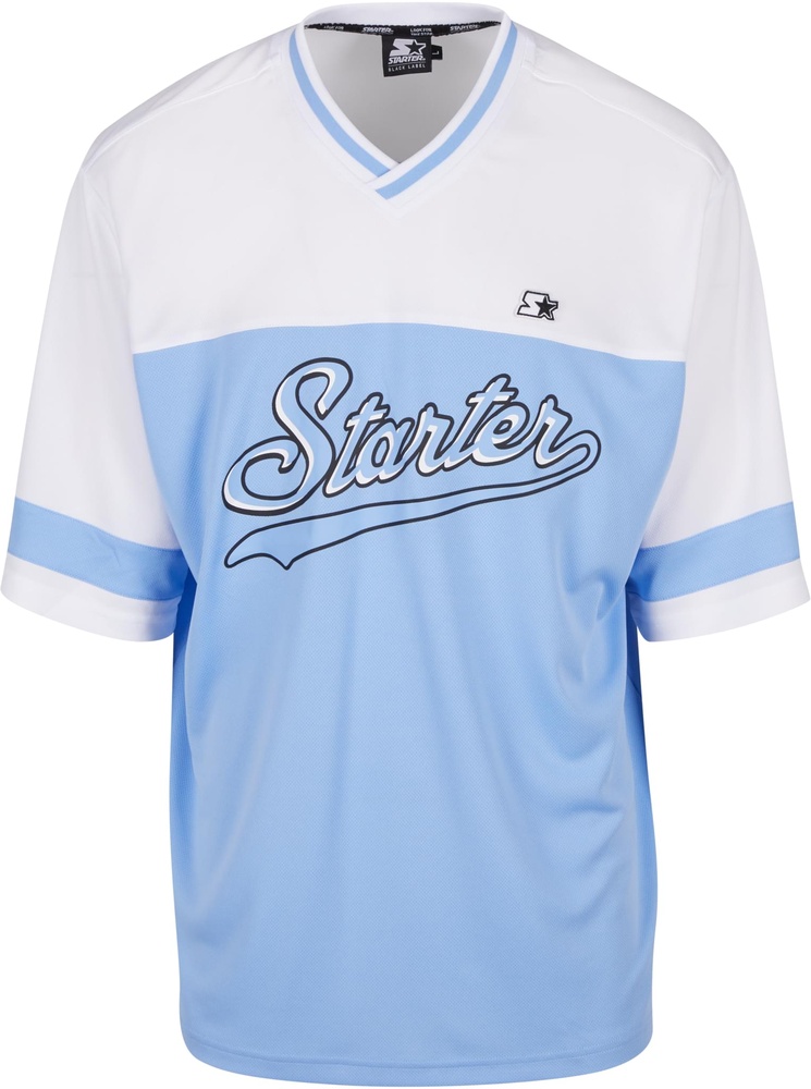 StarterBlackLabelT-ShirtV-NeckMeshTeeST422Carolinablue-L