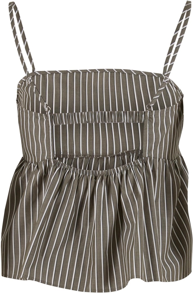 UrbanClassicsDamenLadiesStripedCottonCamiTopTB7531OliveWhite-L