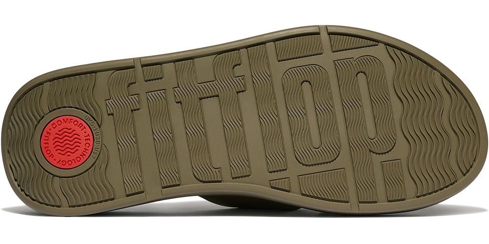 FitFlopDamenFlipFlopsF-ModeLeatherFlatformToe-PostSandalsFW4Camo-Green-37