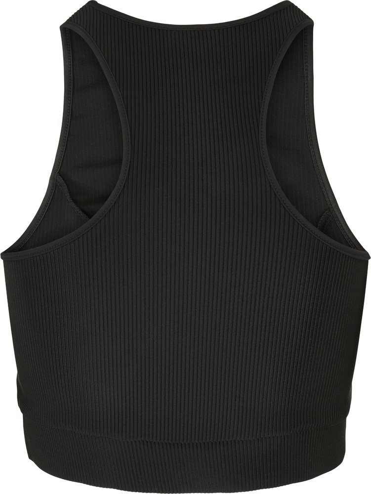 UrbanClassicsDamenTopLadiesCroppedShinyRibTopBlack