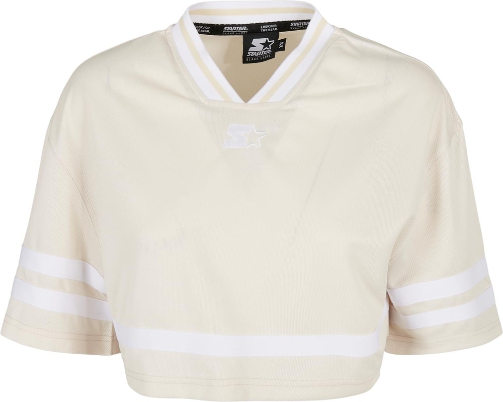 StarterBlackLabelDamenLadiesCroppedMeshJerseyPalewhiteWhite-L