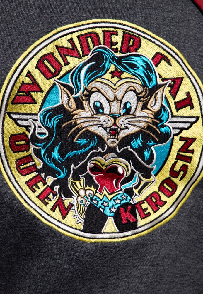 QueenKerosinDamenCollegeSweatJacketWonderCatQKI34003