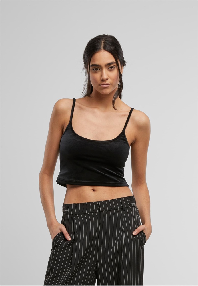 UrbanClassicsDamenLadiesShortVelvetTopTB7115
