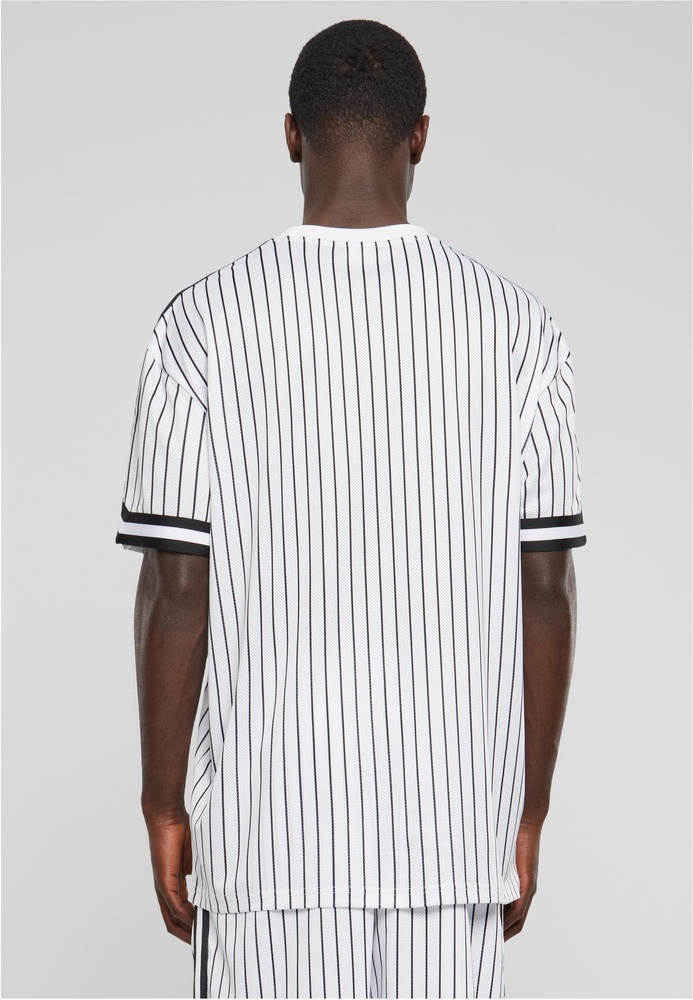 UrbanClassicsT-ShirtOversizedStripedMeshTeeTB6680WhiteBlack-3XL