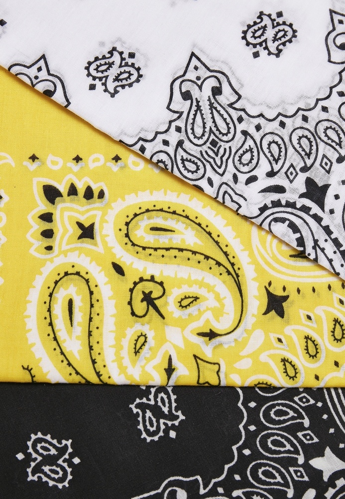 UrbanClassicsHalstuchMulticolorBandana3-PackBlackYellowWhite