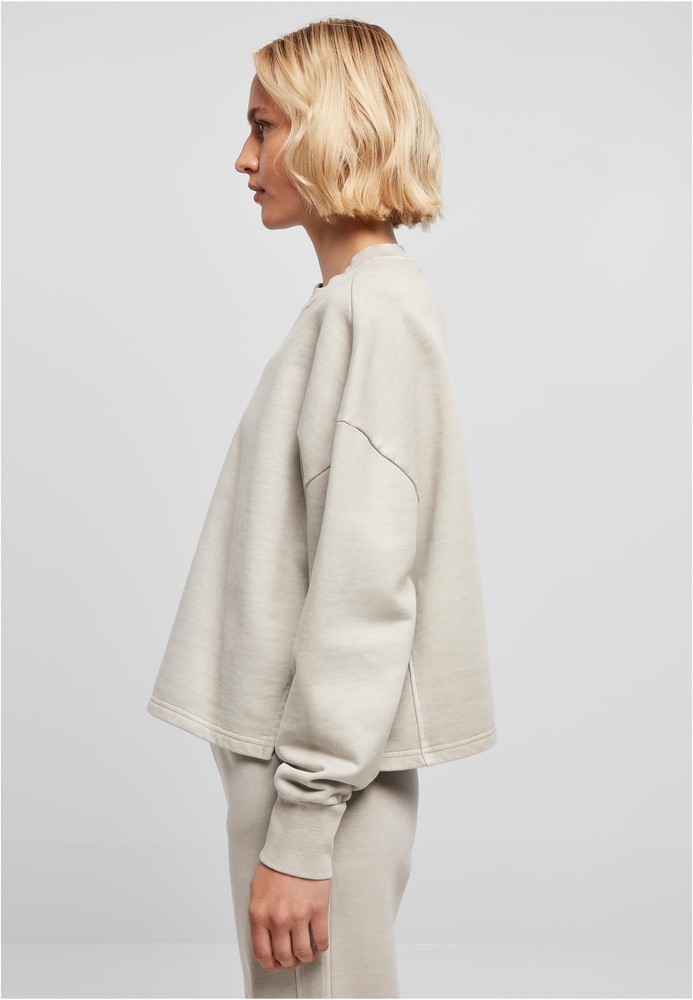 UrbanClassicsDamenSweatshirtLadiesHeavyTerryGarmentDyeCrewneckWarmgrey-3XL
