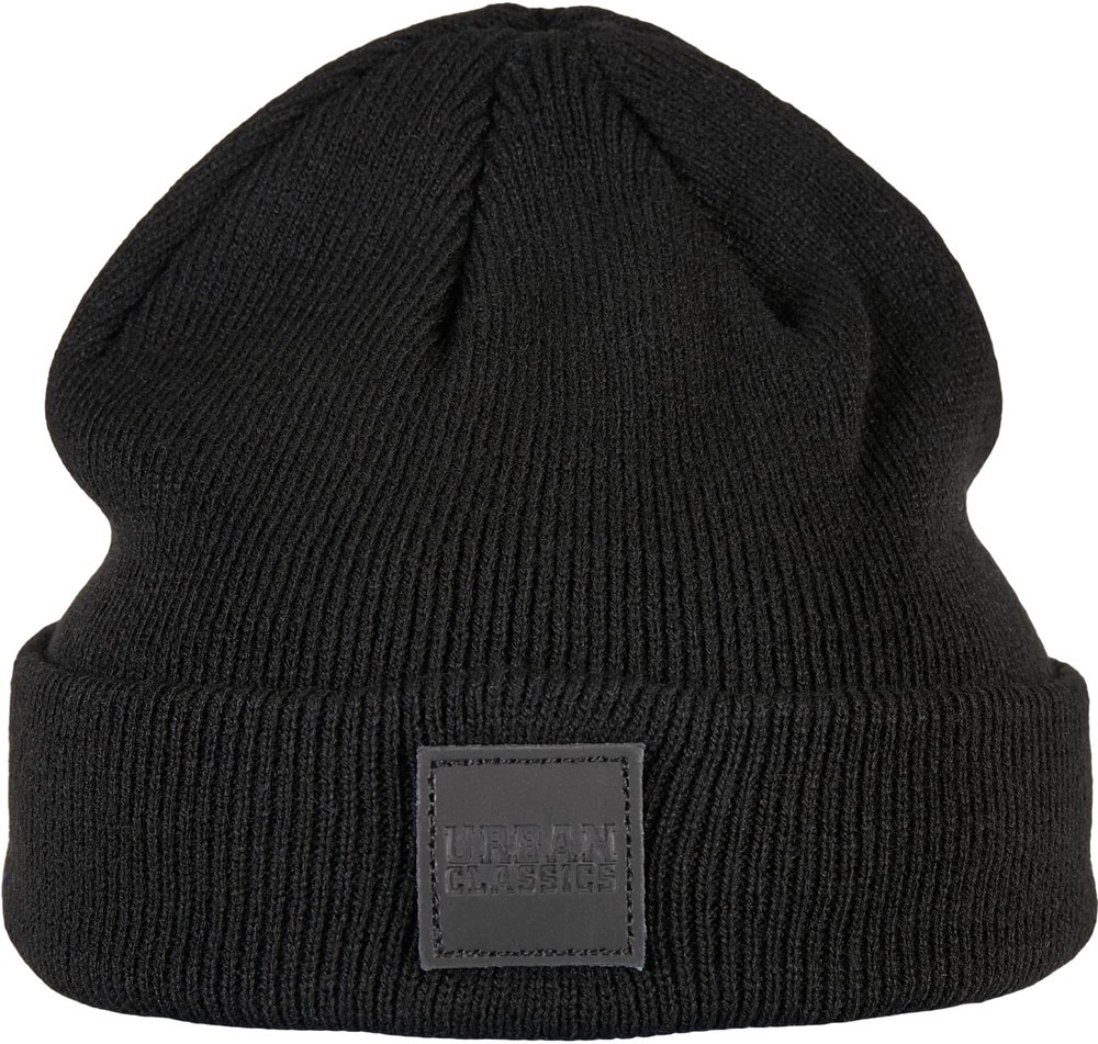 UrbanClassicsKinderMtzeLogopatchBeanieKids2-PackBlackRoyalBlue