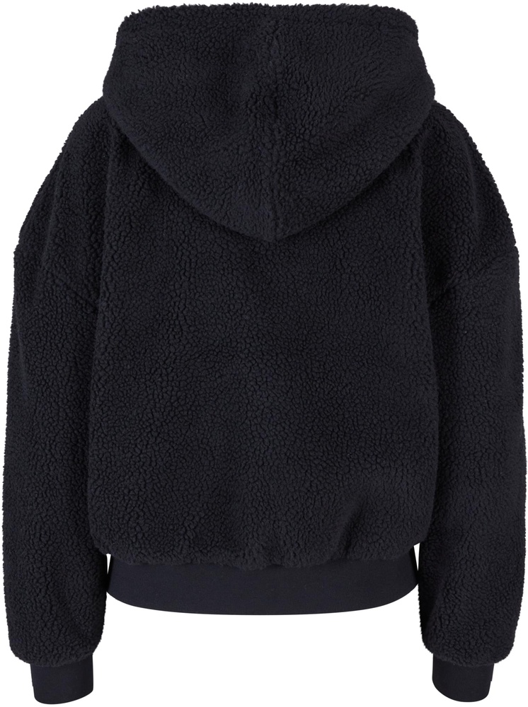 UrbanClassicsDamenLadiesOversizedSherpaZipHoodyTB6133Black-3XL