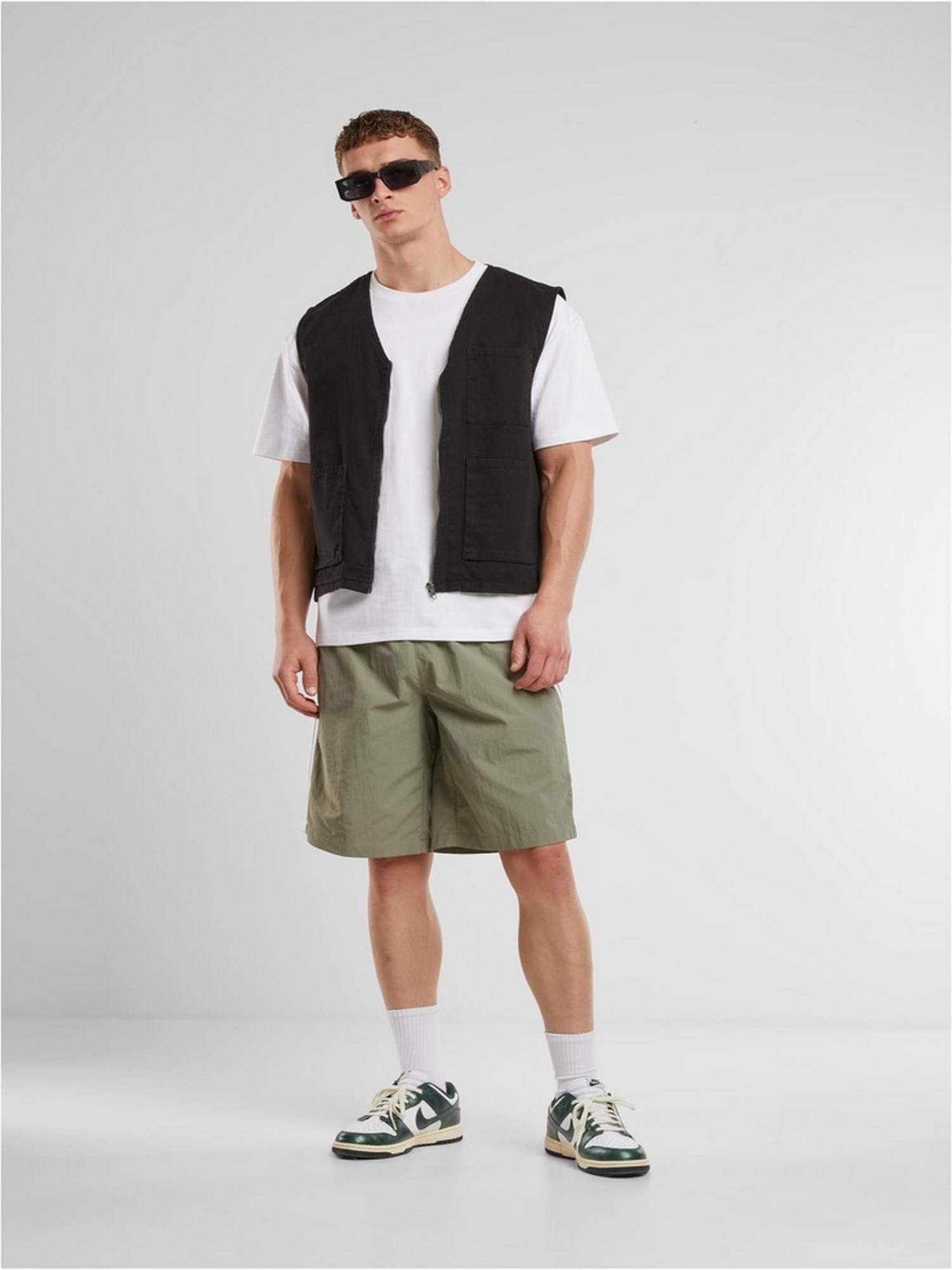 UrbanClassicsBadeshortsBoardShortsWithPatchedStripeTB7397Paleolive-3XL