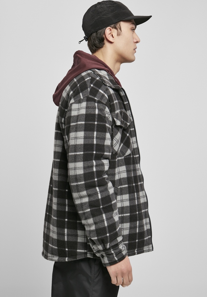UrbanClassicsJackePlaidTeddyLinedShirtJacketBlackWhite-3XL