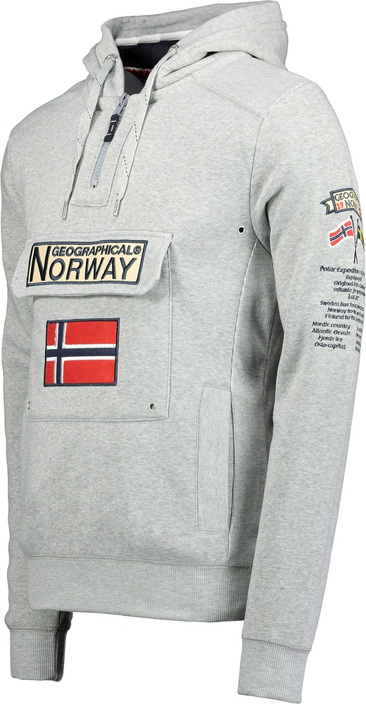 GeographicalNorwayHoodiePulloverGymclassDbMen100BlendedGrey-XXL
