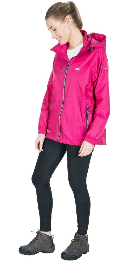 TrespassDamenRegenjackeQikpacX-UnisexPackawayJacketTp75Cassis-L