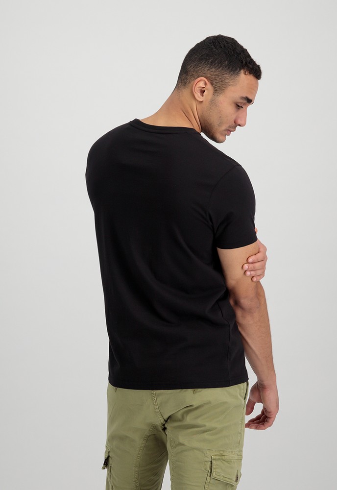AlphaIndustriesBasicT-ShirtFoilPrintBlackYellowGold