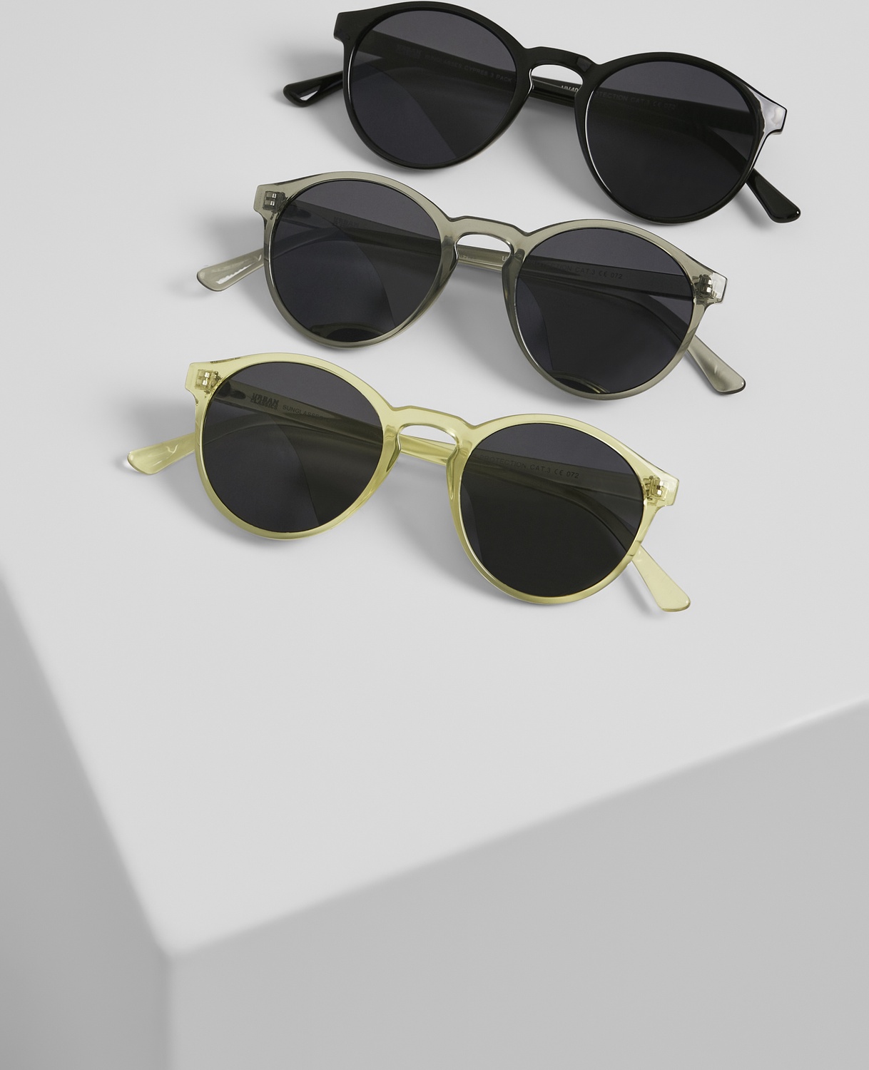UrbanClassicsSonnenbrilleSunglassesCypress3-PackBlackLightgreyYellow