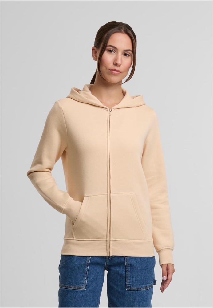 UrbanClassicsDamenLadiesBasicEssentialZipHoodyTB8005Sand-3XL