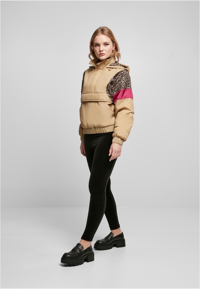 UrbanClassicsDamenJackeLadiesAopMixedPullOverJacketUnionbeigeDarkleoW-3XL