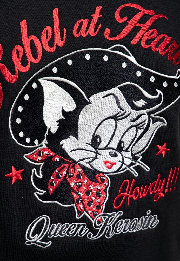 QueenKerosinDamenRebelatHeartCollegeSweatjackeSchwarz