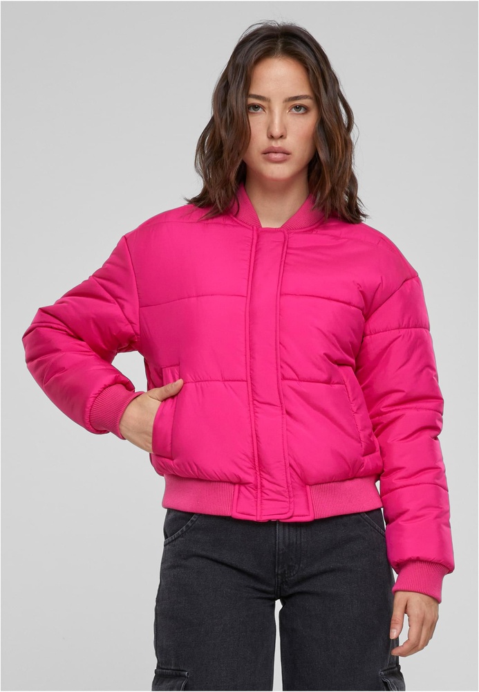 UrbanClassicsDamenLadiesPufferBlousonTB6152Hibiskuspink-3XL