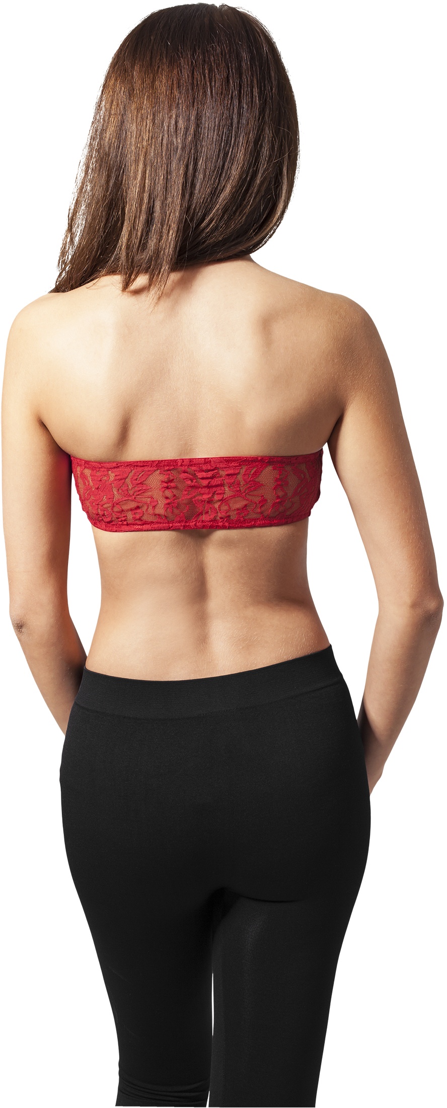 UrbanClassicsFemaleShirtLadiesLacesBandeauRed-L