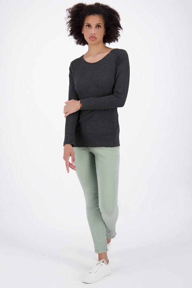 AlifeKickinDamenConnyAKALongsleeveMoonlessMelange-2XL