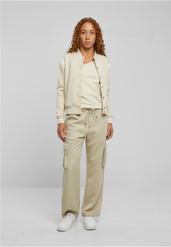 UrbanClassicsDamenLadiesInsetCollegeSweatJacketSoftseagrassWhite-3XL