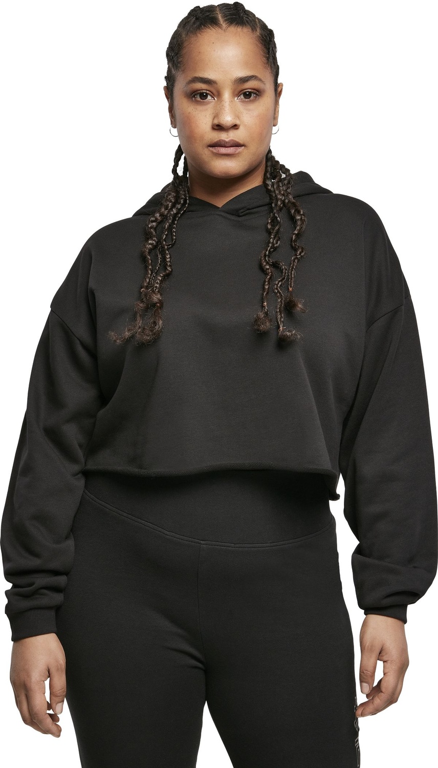 UrbanClassicsDamenSweatshirtLadiesOversizedCroppedHoodyBlack