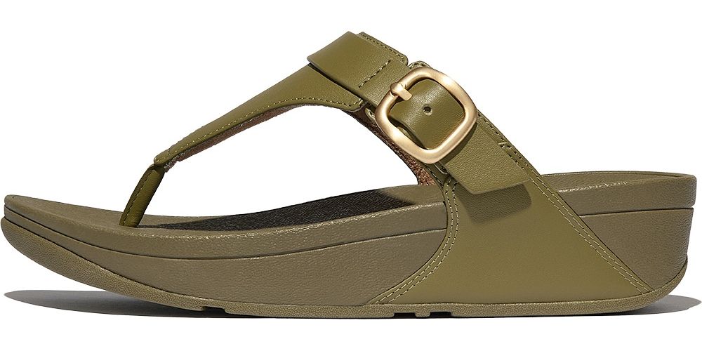 FitFlopDamenFlipFlopsLuluAdjustableToePost-LeatherES8Camo-Green-36