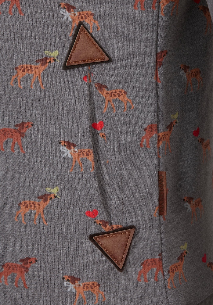 NaketanoDamenHoodieDarth1801-0203DarkGreyMelangeSmallDeers-XS