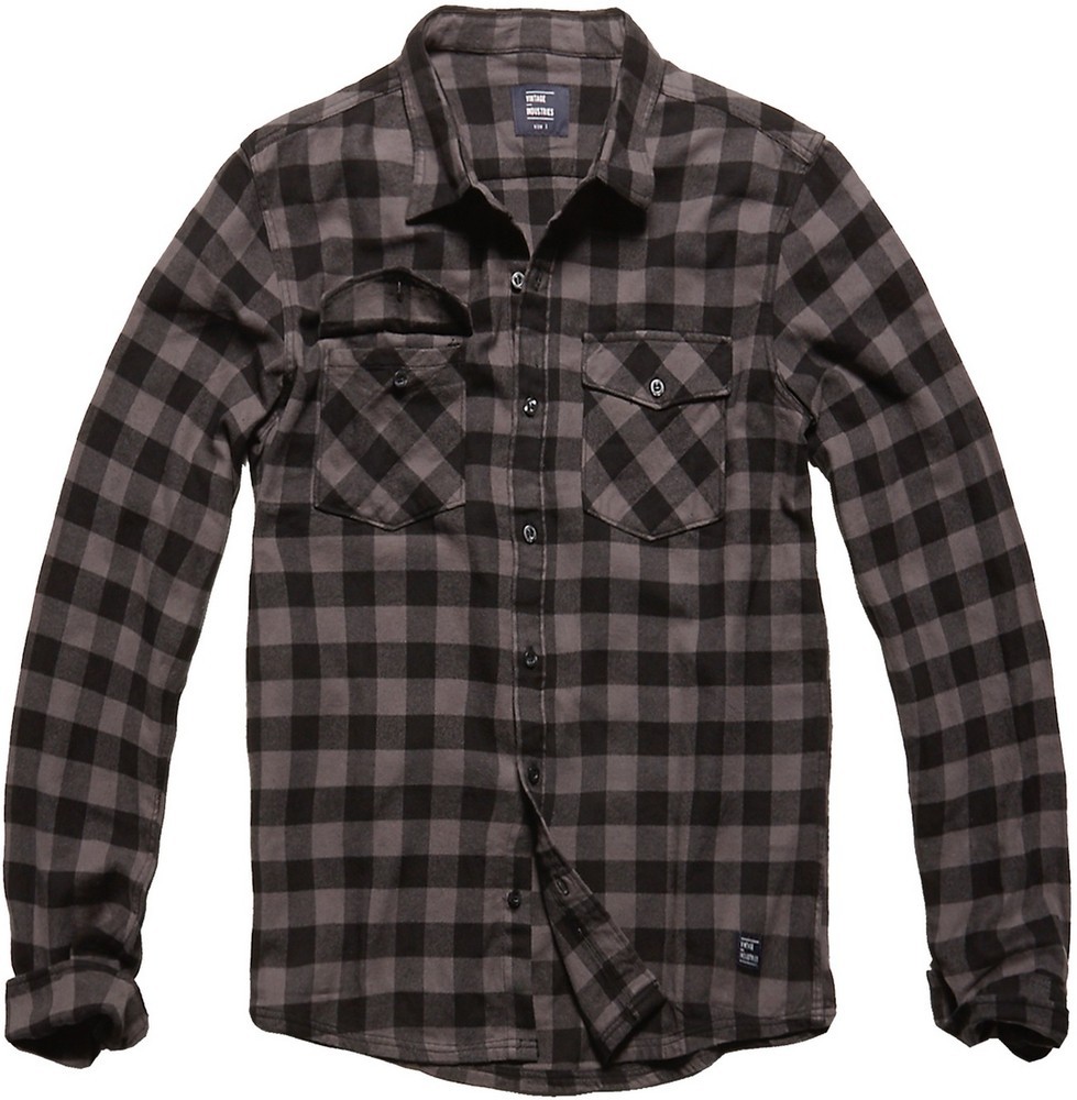 VintageIndustriesKaro-HemdHarleyShirtGreyCheck-S