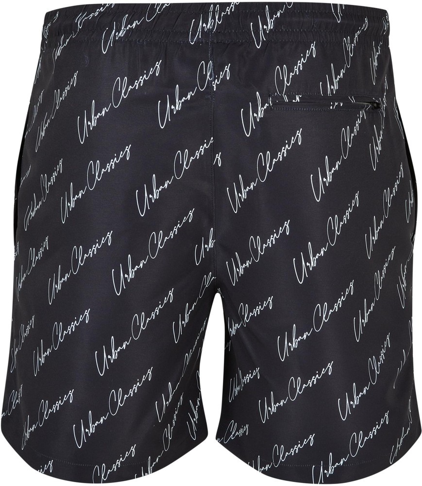 UrbanClassicsPatternSwimShortsBlackscriptlogo-3XL