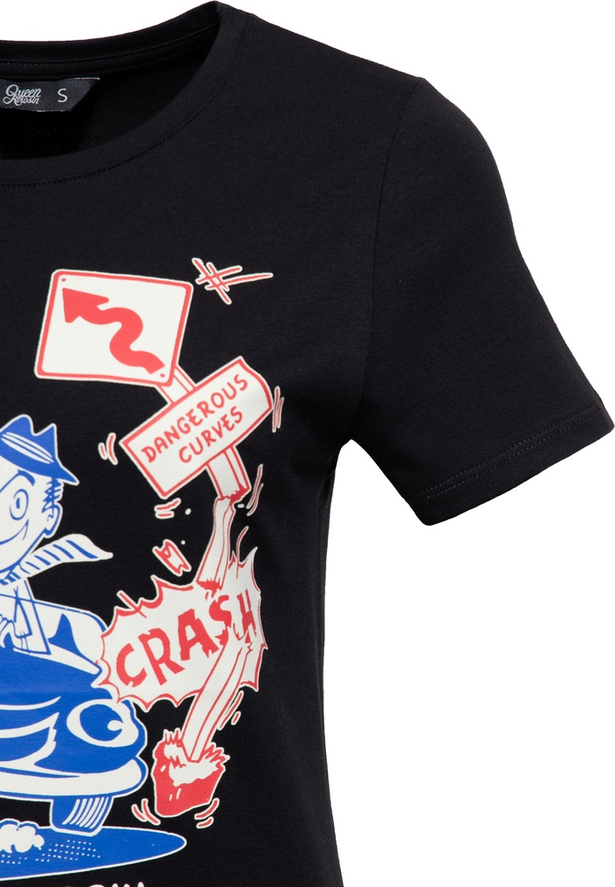 QueenKerosinDamenBasicT-ShirtDangerousCurvenQKU41014