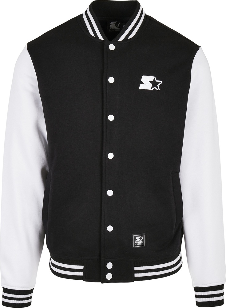 StarterBlackLabelJackeCollegeFleeceJacketBlackWhite