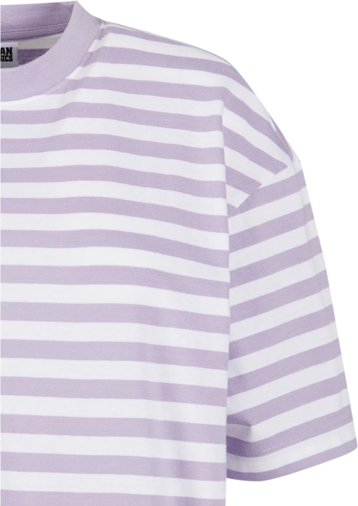 UrbanClassicsDamenLadiesOversizedStripedTeeDressTB6828WhiteDustylilac-3XL
